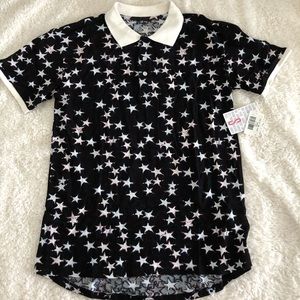 NWT- Lularoe Bud (collard) t-shirt (Stars) (S)